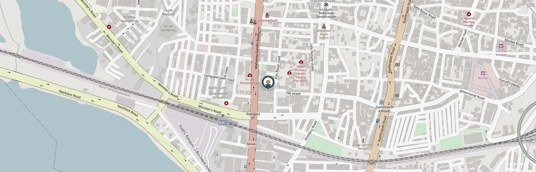 Map showing the Roofingsheetshub location in Hyderabad